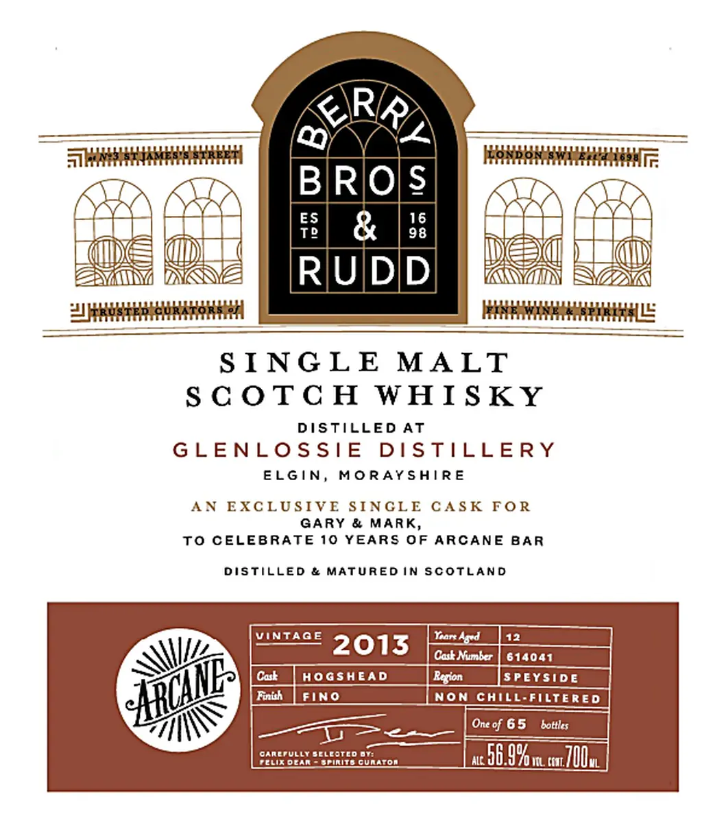 Glenlossie 2013 Fino, Berry Bros - Arcane Bar