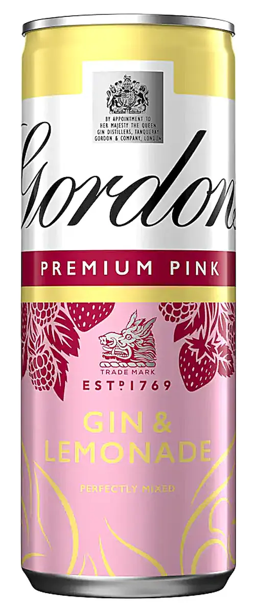 RTD - Gordons Pink & Lemonade Cans 12x250ml - Gordons