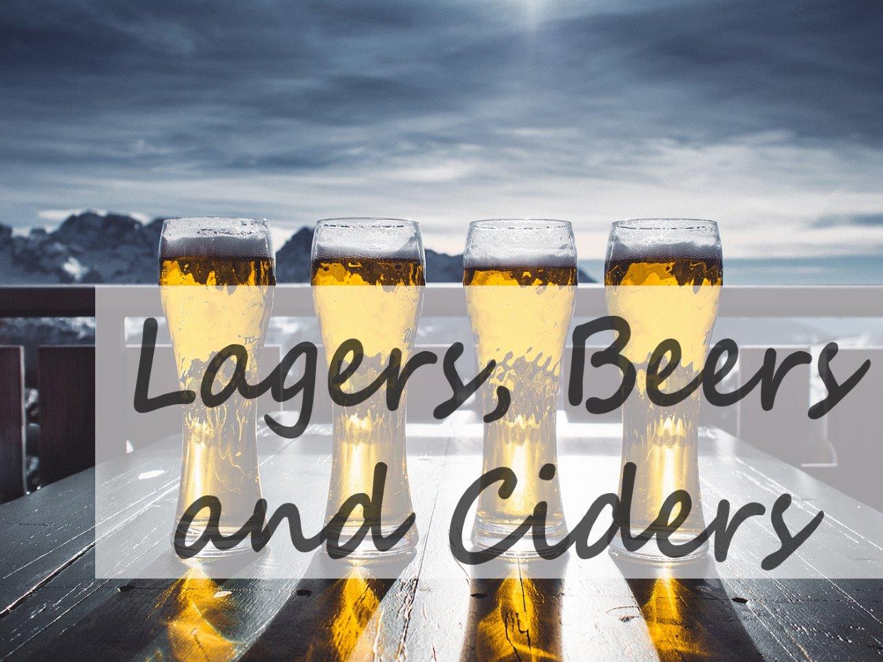 Lagers Beers and Ciders